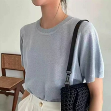 短袖t恤女2025新款夏季薄款宽松显瘦打底上衣小衫，女装T恤，淘淘羊羊绒