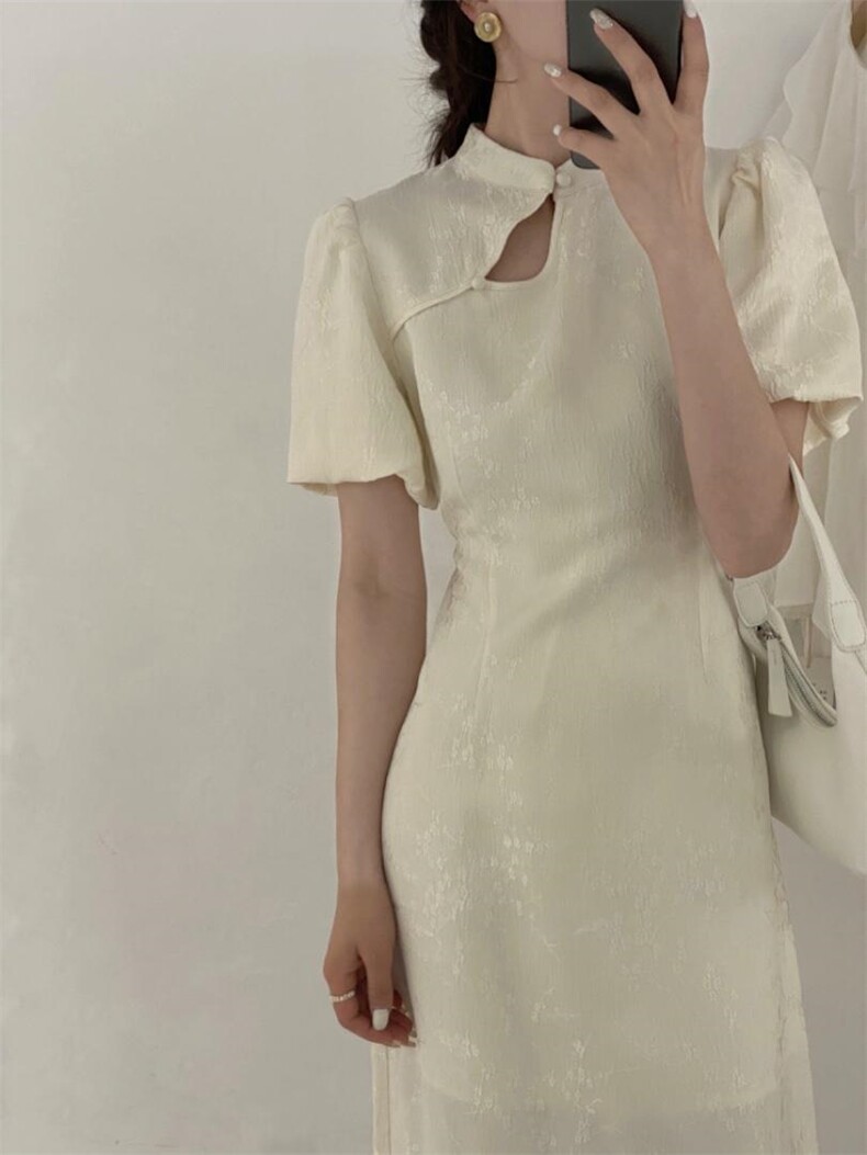 缇花旗袍长裙，女装汉服/婚纱/旗袍/礼服，驿谷