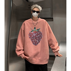 抖音得物供货提供视频秋冬重磅美式麂皮绒圆领卫衣JY332，男装卫衣，电商A486