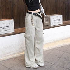 A436-6239E-P751282025秋冬新款重磅美式复古多口袋直筒裤，男装休闲裤，电商A436