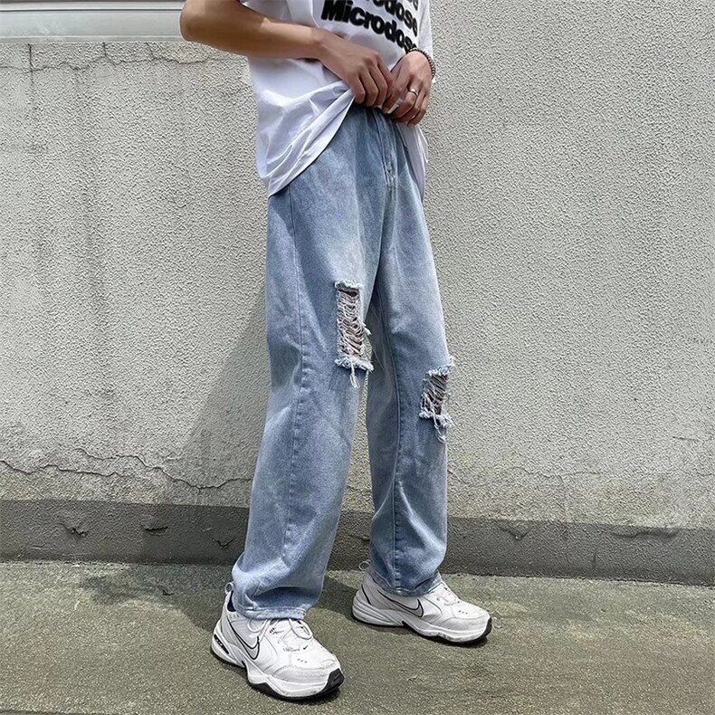 美式复古水洗做旧破洞牛仔裤男ins高街N8815P40,男装牛仔裤,星座1116-2