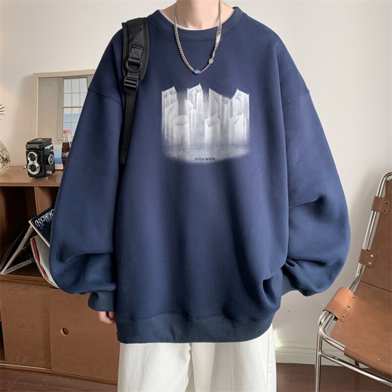 ！圆领卫衣男装港风长袖T恤男外套男WY147-P28,男装卫衣,电商B367
