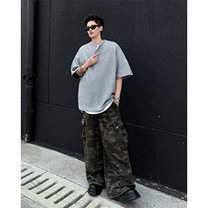 亨利领假两件短袖T恤男女夏季宽松休闲百搭半袖上衣T0255-P42，男装T恤，星座308B-1