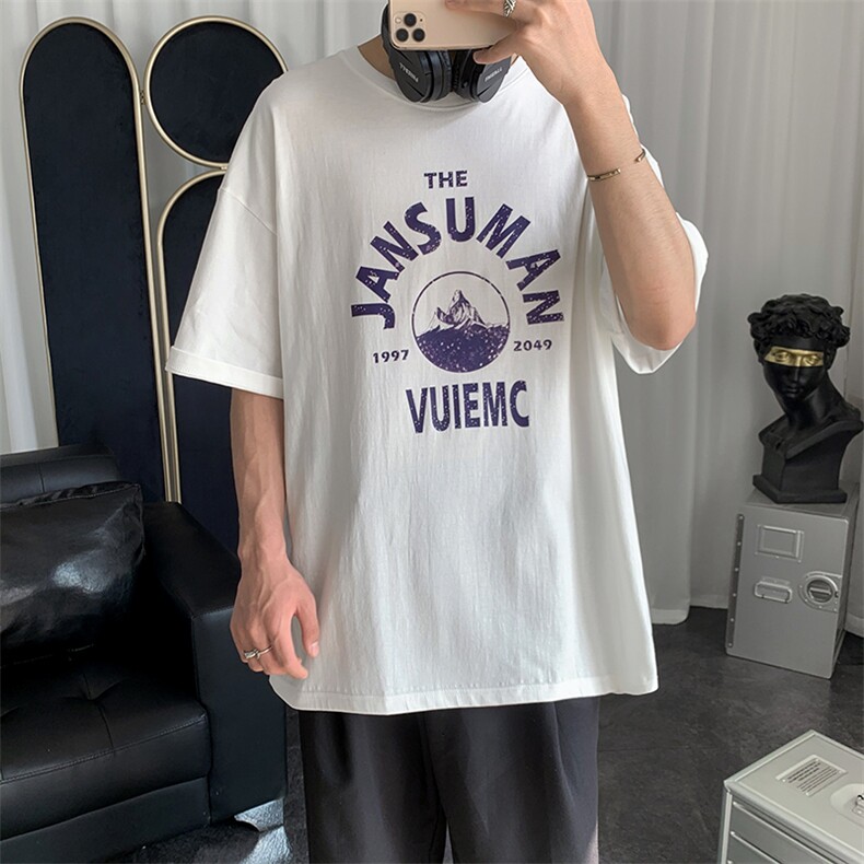 百搭休闲ins夏季潮男潮牌韩版短袖男生上衣潮流宽松T恤T010-P20,男装T恤,星座512-2