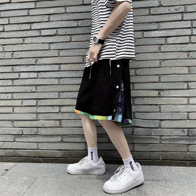 男春季潮流时尚休闲短裤高腰排扣短裤D0013P28图片