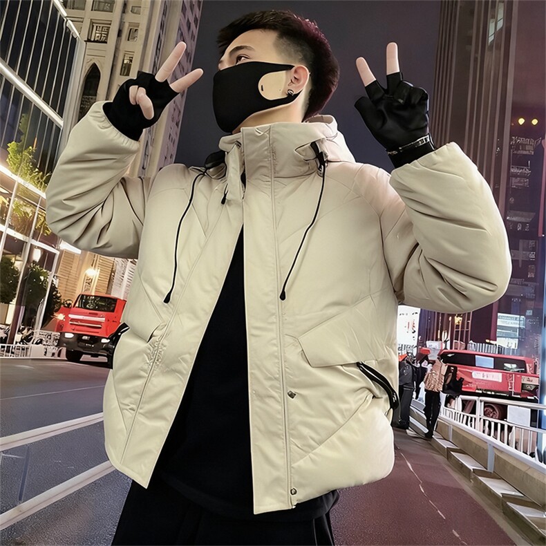 B07/P108控148冬季潮牌解构连帽工装式冲锋衣棉衣外套男白首1,男装夹克,星座305B