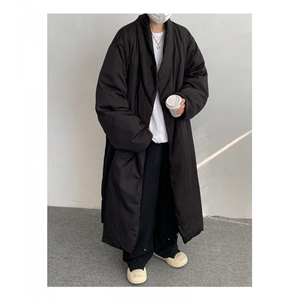 MH03-P145 韩系慵懒风长款绒面棉服加厚保暖棉衣外套男图片