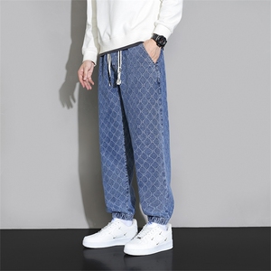 M-8XL 秋季新款大码束脚潮流休闲牛仔裤 109-K121-P55图片