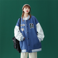 2022秋季新品简约拼接美式复古棒球服外套夹克ins潮G113--P65控88，男装夹克，A247A