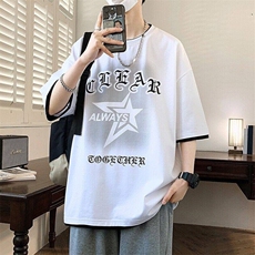 25151-特P40夏季休闲时尚T恤男短袖打底衫青少年圆领印花短袖，男装T恤，电商D310B