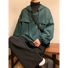 现货DSA059-7839-P45控68秋季连帽休闲宽松高品质百搭卫衣上衣，男装卫衣，电商A059