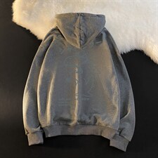 WY2092-P35加绒款-P40纯棉连帽卫衣男大码运动帽衫宽松薄外套男，男装卫衣，电商A040