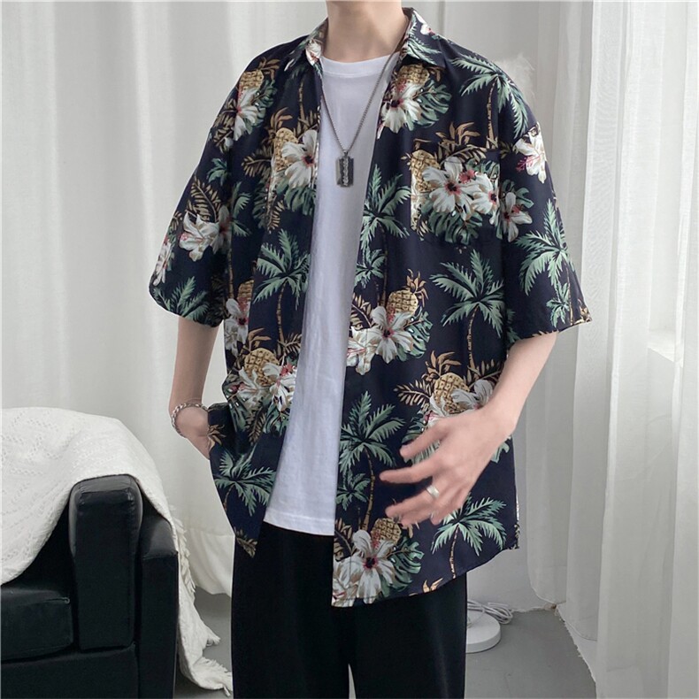 短袖衬衫春款男港风潮流C1191P26，男装衬衫，星座1116-2