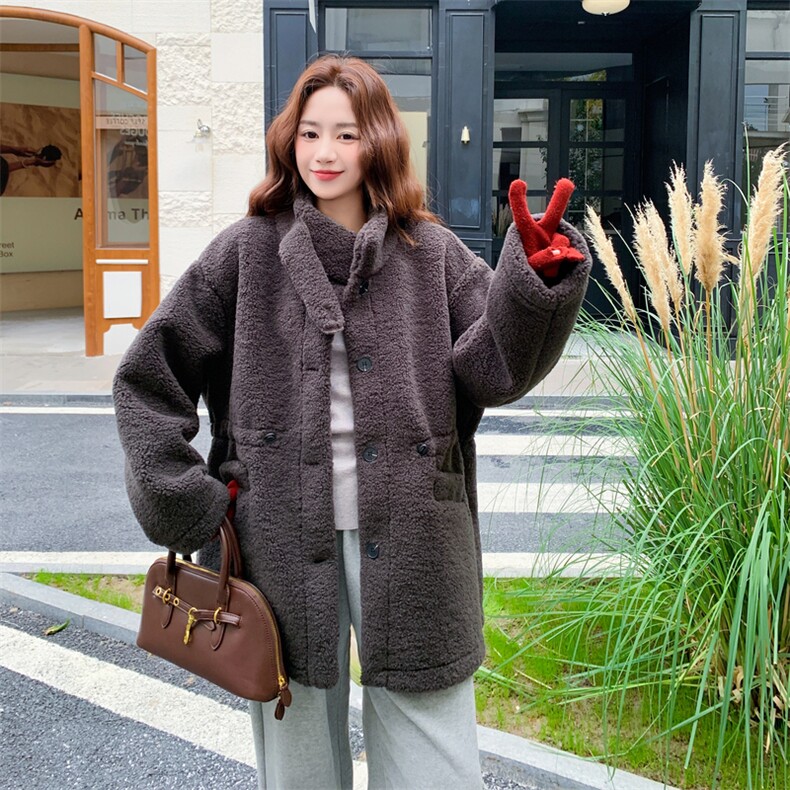 【有货】复古羊羔毛外套2C155-2376-P185-K278,女装棉衣/棉服,2C115