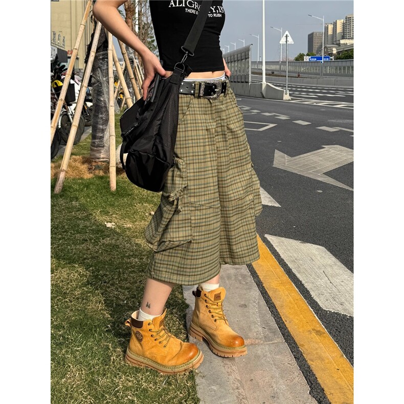 大口袋工装七分裤男女2025夏季新款宽松美式潮牌阔腿裤A9014-P48,男装牛仔裤,星座208-5