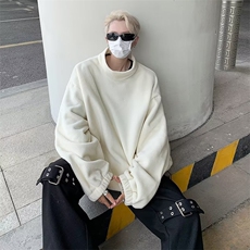 危机青年摇粒绒卫衣男秋冬季半高领日系宽松休闲WZ92-P45，男装卫衣，星座1109-3