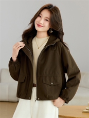 现货2025新款加棉加厚女士休闲保暖连帽棉衣棉服，女装棉衣/棉服，木子恋