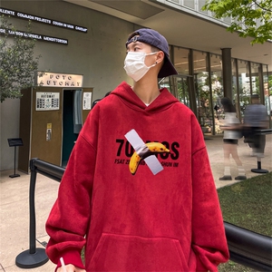 特P43控78 秋季360G麂皮绒印花宽松休闲连帽卫衣JWY3268图片