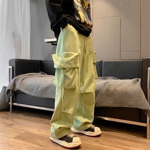 07纯色工装裤男时尚简约宽松直筒大口袋休闲裤XZ211-1-K2202-P65图片