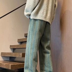 美拉德竖条纹休闲子男春秋季美式潮牌宽松裤休闲加厚长裤WK79/P45，男装休闲裤，星座506