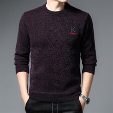 B-N21833冬季新款男士圆领毛衣天鹅绒加绒针织打底衫男装保暖P55，男装针织衫/毛衣，电商B360