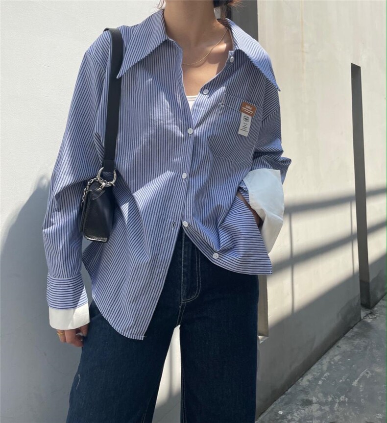 现货，秋季新款条纹衬衣，其它，YEAXIU(6F)