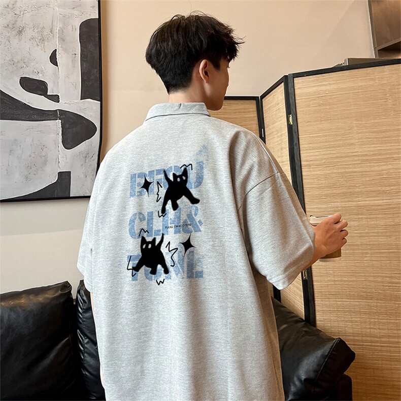 可设48小时支持抖音得物来样二开网眼透气翻领t恤美式短袖POLO衫,男装T恤,电商A486-1