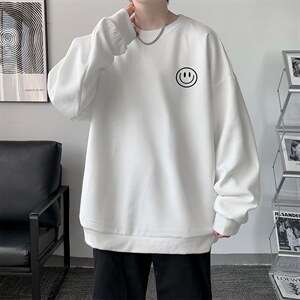 华夫格卫衣圆领卫衣男大码长袖t恤男外套 HW76224-P30加绒款-P40图片