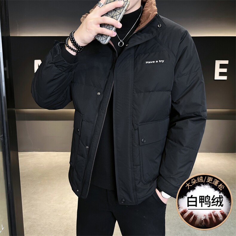 M865-P165标50%白鸭绒2025冬季男士羽绒服时尚潮流立领,男装羽绒服,星座507A（原星座306B-2）