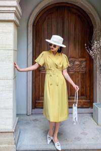 抗皱免烫/超细精仿TR.中长收腰款.西装领连体裙，女装西装，储辰