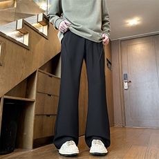 217-2-HK2454-P45春秋季冰丝垂感西裤微喇休闲裤男大码西装长裤，男装西服套装，星座217-2