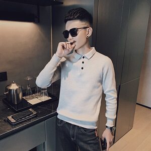 春款休闲翻领毛衣修身社会小伙打底针织衫大货主推MY9802-P68控88图片