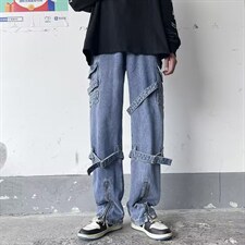 牛仔裤男秋季潮大码休闲裤子高街N5035P55，男装牛仔裤，星座1116-2