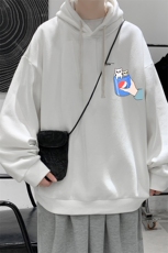 WY2262-P35加绒款-P40纯棉连帽卫衣男大码运动帽衫宽松薄外套男，男装卫衣，电商A040