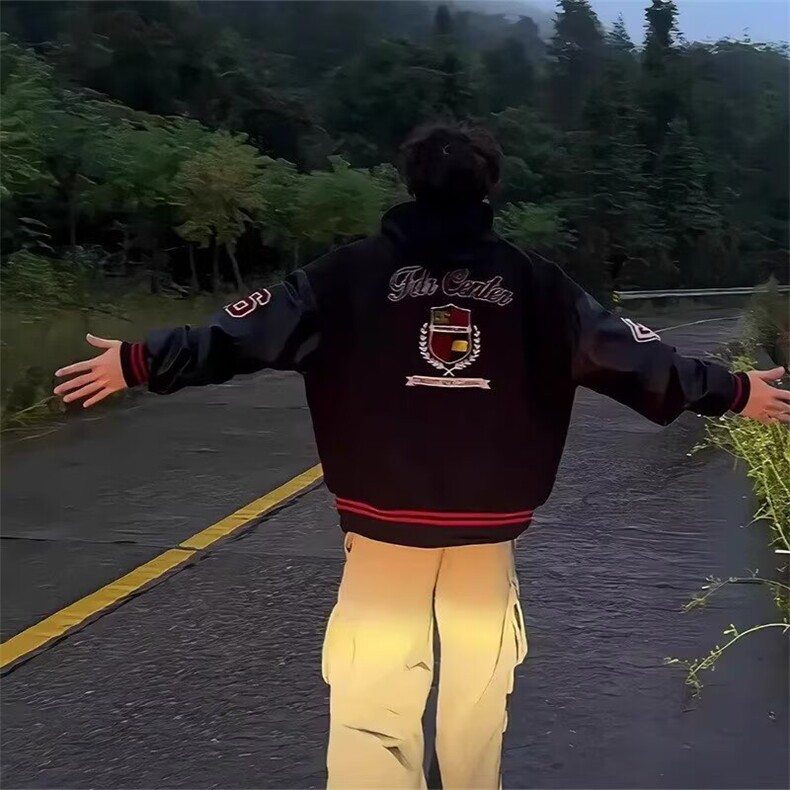 美式刺绣飞行夹克外套男款春款潮牌欧美高街宽松棒球服W6478-P68,男装夹克,星座412-1