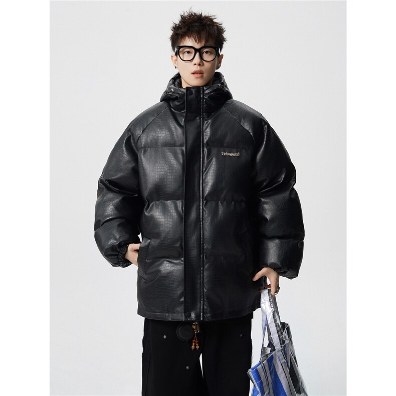 无影墙连帽鳄鱼纹金属装饰大码M-5XL潮流棉衣男MY77744P128控168，男装棉衣，星座227-7