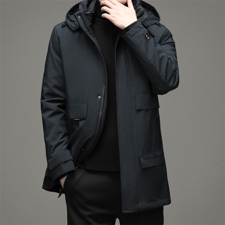 纯色羽绒服男可脱卸帽中年男休闲宽松爸爸冬装外套MYYL92121-P350,男装羽绒服,电商B212（原钱塘6029）
