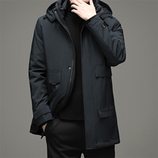 纯色羽绒服男可脱卸帽中年男休闲宽松爸爸冬装外套MYYL92121-P350，男装羽绒服，电商B212（原钱塘6029）