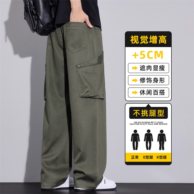 工装裤新款宽松直筒美式潮牌阔腿休闲春夏运动长裤子男Z2572-P50图片