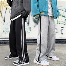 春季男士休闲裤子直筒宽松潮流百搭运动裤阔腿长裤子K04-P35图片