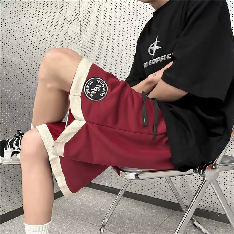 23美式街头风短裤男夏季潮牌运动中裤百搭痞帅宽松休闲K2518-P30,男装休闲裤,星座1109-3