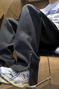 秋冬新品毛呢加厚拉链开衩大码休闲裤 M~5XL XZ604-KG70-P50控68图片