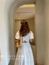 夏季露背连衣裙，女装连衣裙，6·9衣社