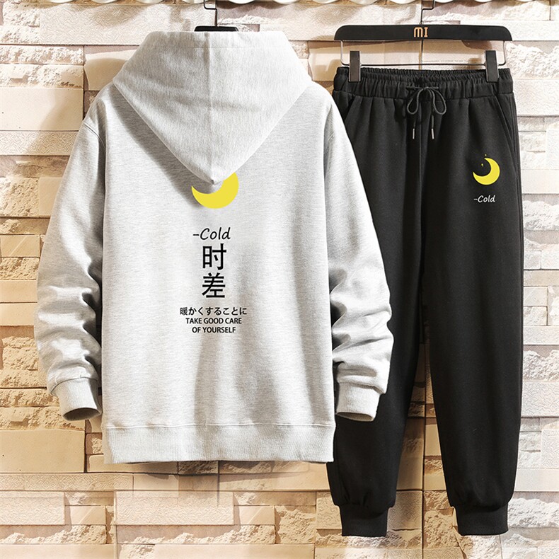 TK6047-P85开衫连帽卫衣套装男运动套装两件套砖墙挂拍,男装卫衣,电商A040A