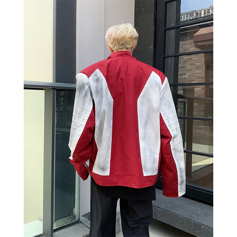 美式高街撞色拼接垫肩夹克男新款炸街做旧夹克外套JK08557-P70,男装夹克,星座308B-2