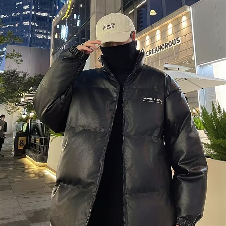 F643P88PU皮衣棉服男冬季潮牌时尚立领宽松加厚保暖情侣棉袄外套，男装皮衣，星座512-6