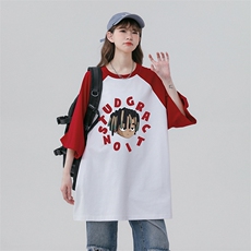 中性风23新款夏季时尚百搭宽松印花美式短袖T恤DT453P40控58，男装T恤，A247A