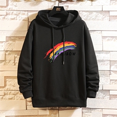 WY2064-P40纯棉连帽卫衣男大码运动帽衫宽松薄外套，男装卫衣，电商A040A