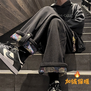 小熊卷边灯芯绒加绒加厚休闲裤 KK376 特P55图片