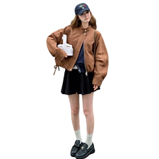 【新款】5天内出货加厚麂皮绒连身袖外套D63P155K238，女装短外套，2D008